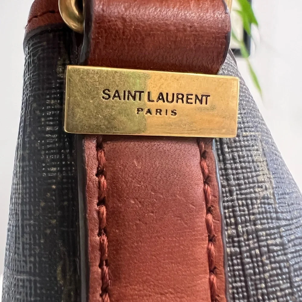 Saint Laurent Le Monogramme leather-trimmed printed coated-canvas bucket bag - Picture 13 of 16